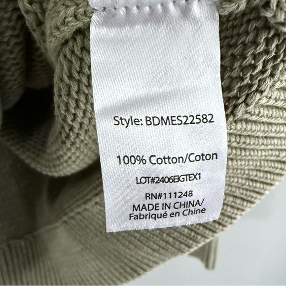 Barefoot Dreams Sunbleached Men's Pullover L Crewneck Sweater Military Olive - Picture 11 of 14